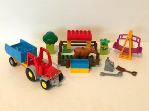 Lego Duplo 10524 Farm Tractor Set Cow Fence Tractor Vehicle Incomplete Extras